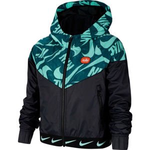 Nike NSW WR JACKET JDIY G Dievčenská  bunda, čierna,tyrkysová,oranžová, veľkosť