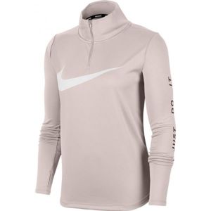 Nike MIDLAYER QZ SWSH RUN W ružová XL - Dámsky bežecký top