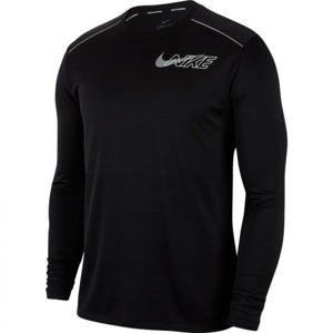 Nike DF MILER LS FLASH NV M čierna M - Pánske tričko s dlhým rukávom