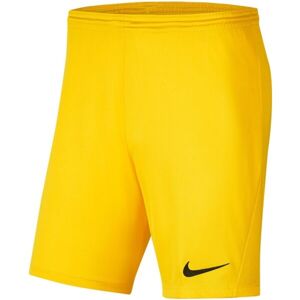 Nike DRI-FIT PARK 3 JR TQO Chlapčenské futbalové šortky, žltá, veľkosť S