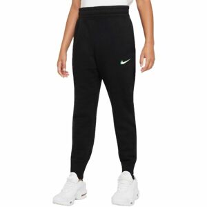 Nike NSW CLUB HW PRNT G Dievčenské tepláky, čierna, veľkosť L