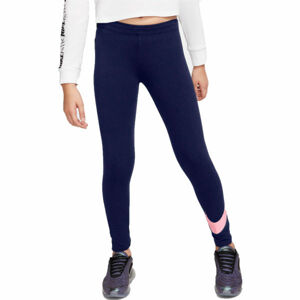 Nike NSW FAVORITES SWSH Dievčenské legíny, tmavo modrá, veľkosť M