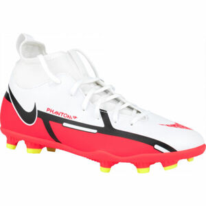 Nike JR PHANTOM GT2 CLUB DF FG/MG Detské kopačky, biela,červená,čierna, veľkosť 33.5