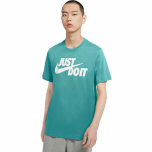 Nike NSW TEE JUST DO IT SWOOSH Pánske tričko, tyrkysová,biela, veľkosť