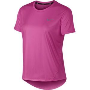 Nike MILER TOP SS ružová L - Dámske bežecké tričko