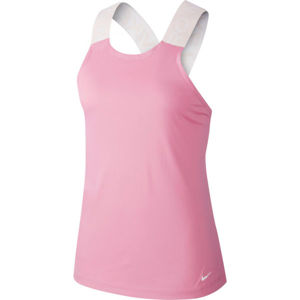 Nike NP DRY ELASTIKA TANK ESS W Dámske športové tielko, ružová,biela, veľkosť