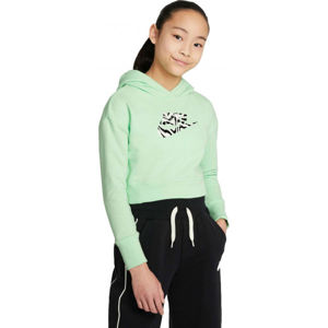 Nike NSW CROP HOODIE FILL Dievčenská mikina, svetlo zelená, veľkosť XL
