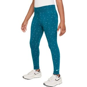 Nike NSW ESSNTL MR TGHT LOGO PRNT Dievčenské legíny, modrá, veľkosť XL