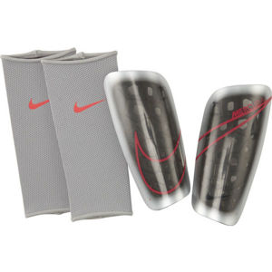 Nike MRCURIAL LITE Pánske futbalové chrániče, sivá,červená, veľkosť