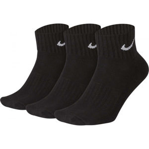 Nike 3PPK VALUE COTTON QUARTER Športové ponožky, čierna, veľkosť M