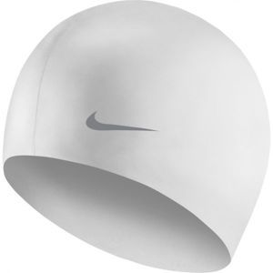 Nike SOLID SILICONE YOUTH biela NS - Detská plavecká čiapka