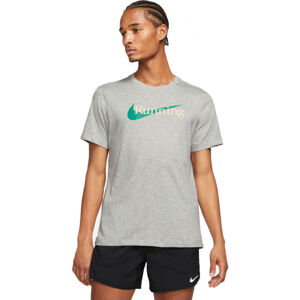 Nike DRI-FIT Pánske bežecké tričko, sivá, veľkosť L