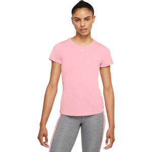 Nike ONE DF SS SLIM TOP W Dámske tréningové tričko, ružová, veľkosť S