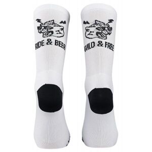 Northwave RIDE & BEER Pánske cyklo ponožky, biela, veľkosť L