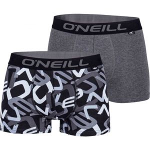 O'Neill MEN BOXER ALL OVER LETTERS 2PK Pánske boxerky, tmavo sivá,biela,čierna, veľkosť