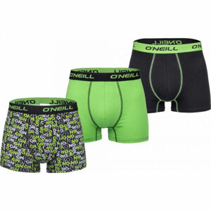 O'Neill BOXER CRISS CROSS&PLAIN 3PACK Pánske boxerky, zelená, veľkosť S