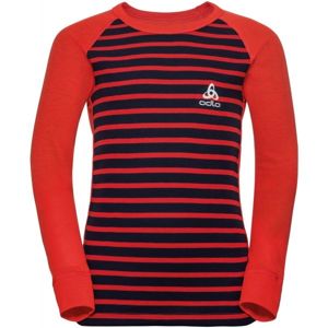 Odlo BL TOP CREW NECK L/S ACTIVE WARM KIDS červená 116 - Detské tričko s dlhým rukávom