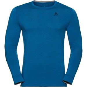 Odlo SUW TOP CREW NECK L/S NATURAL 100% MERINO modrá L - Pánske tričko s dlhým rukávom