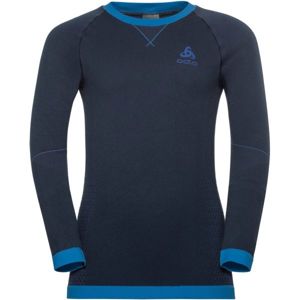 Odlo BL TOP CREW NECK L/S PERFORMANCE WARM KI modrá 140 - Detské tričko