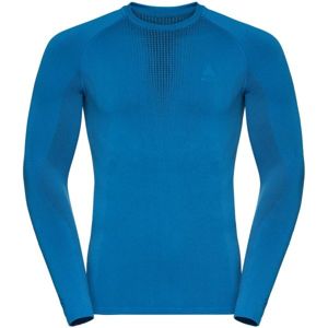 Odlo BL TOP CREW NECK L/S PERFORMANCE WARM modrá L - Pánske tričko