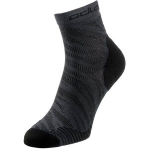 Odlo CERAMICOOL RUN GRAPHIC 2PCS SOCKS QUARTER Ponožky, tmavo sivá, veľkosť 42-44