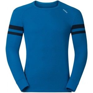 Odlo JUL PRINT SHIRT L/S CREW NECK modrá XL - Pánske funkčné tričko