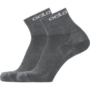 Odlo SOCKS ACTIVE QUARTER 2 PACK Unisex ponožky, sivá, veľkosť 36/38