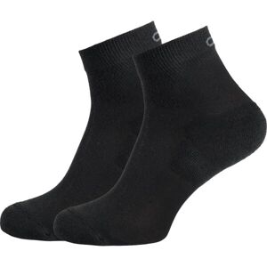 Odlo SOCKS ACTIVE QUARTER 2 PACK Unisex ponožky, čierna, veľkosť 42/44