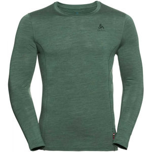 Odlo SUW MEN'S TOP CREW NECK L/S NATURAL+ LIGHT zelená XL - Pánske tričko