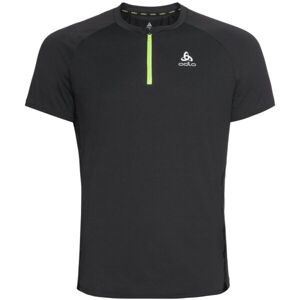 Odlo AXALP TRAIL T-SHIRT CREW NECK S/S 1/2 ZIP Pánske tričko, čierna, veľkosť
