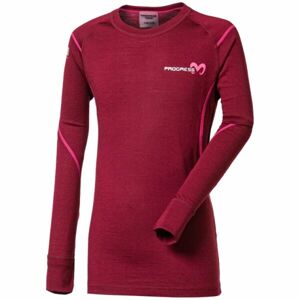 PROGRESS MERINO LS-G Dievčenské funkčné Merino tričko, ružová, veľkosť
