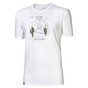 PROGRESS BARBAR CACTUS Pánske bambusové tričko s potlačou, biela, veľkosť M