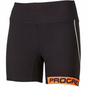 Progress KITTY Dámske elastické šortky, čierna,oranžová, veľkosť