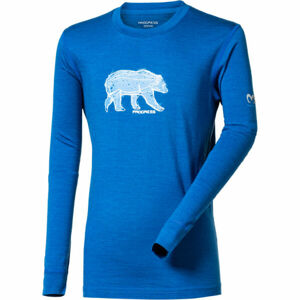 PROGRESS MAGARO GRIZZLY Detské merino tričko, modrá, veľkosť 152