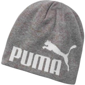 Puma ESS BIG CAT BEANIE JNR Juniorská zimná čiapka, sivá,biela, veľkosť