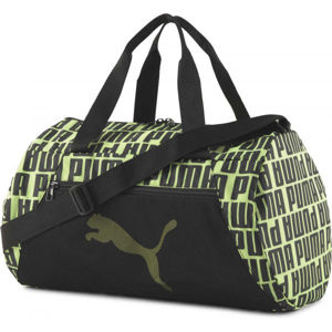 Puma AT ESS BARREL BAG Športová taška, čierna,svetlo zelená, veľkosť