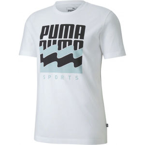 Puma SUMMER GRAPHIC TEE Pánske športové tričko, biela,čierna,svetlomodrá, veľkosť