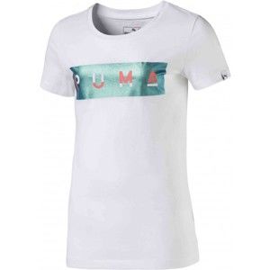 Puma STYLE GRAPHIC TEE 1 JR biela 164 - Dievčenské tričko