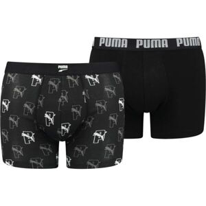 Puma MEN AOP BOXER 2P Pánske boxerky, čierna, veľkosť S