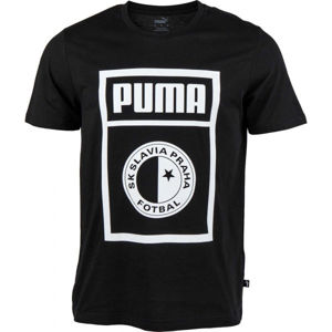 Puma SLAVIA PRAGUE GRAPHIC TEE čierna L - Pánske tričko