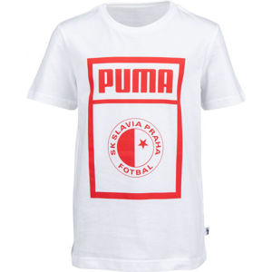 Puma SLAVIA PRAGUE GRAPHIC TEE JR Juniorské tričko, biela, veľkosť 128