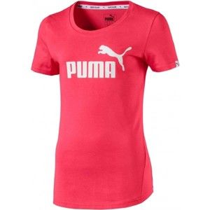 Puma STYLE ESS LOGO TEE ružová 140 - Dievčenské tričko