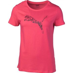 Puma KA WOMEN  GRAPHIC TEE ružová S - Dámske tričko