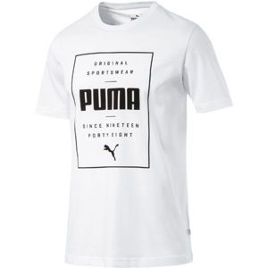 Puma BOX PUMA TEE biela M - Pánske tričko
