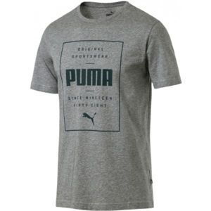 Puma BOX PUMA TEE Pánske tričko, sivá, veľkosť