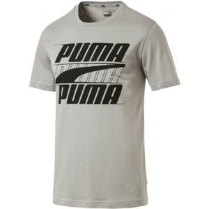 Puma REBEL BASIC TEE Pánske tričko, sivá, veľkosť S