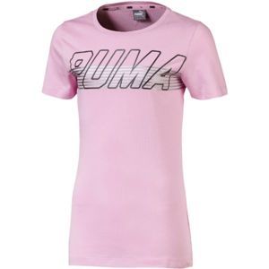 Puma ALPHA LOGO TEE G Detské tričko, ružová,čierna, veľkosť
