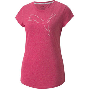 Puma ACTIVE LOGO HEATHER TEE Dámske tričko, ružová,biela, veľkosť