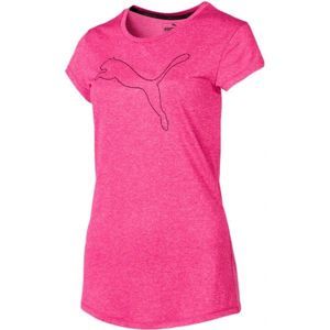 Puma ACTIVE LOGO HEATHER TEE ružová XL - Dámske športové tričko