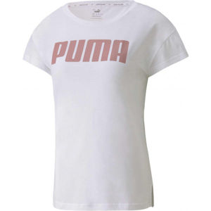 Puma ACTIVE LOGO TEE Dámske športové tričko, biela,ružová, veľkosť